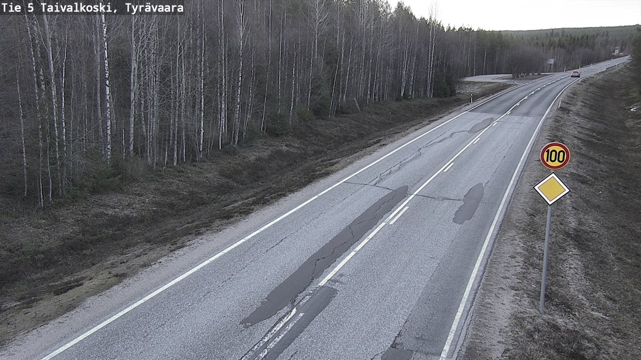 Weather Camera Image Road 5 Taivalkoski, Tyrävaara, Taivalkoski, Pohjois-Pohjanmaa
