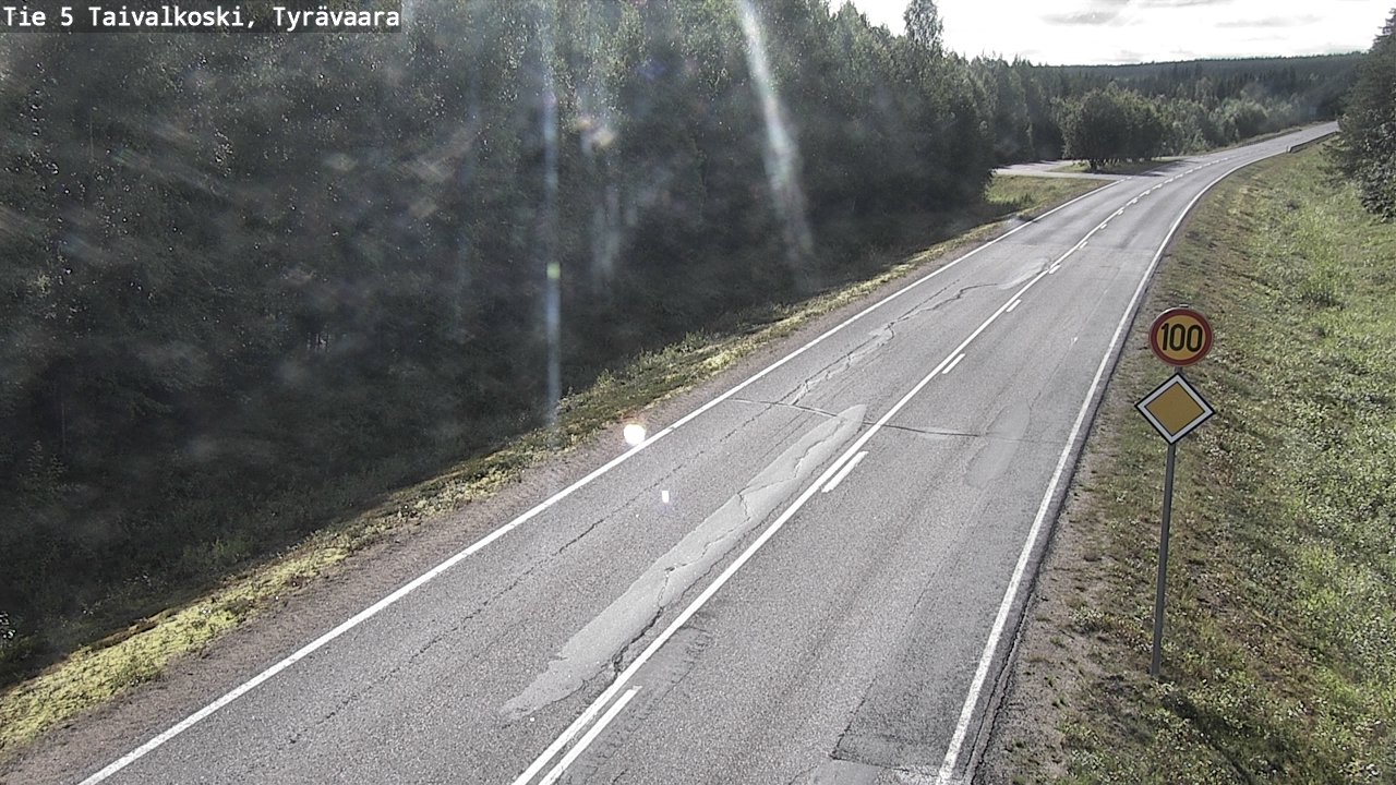Weather Camera Image Väg 5 Taivalkoski, Tyrävaara, Taivalkoski, Pohjois-Pohjanmaa