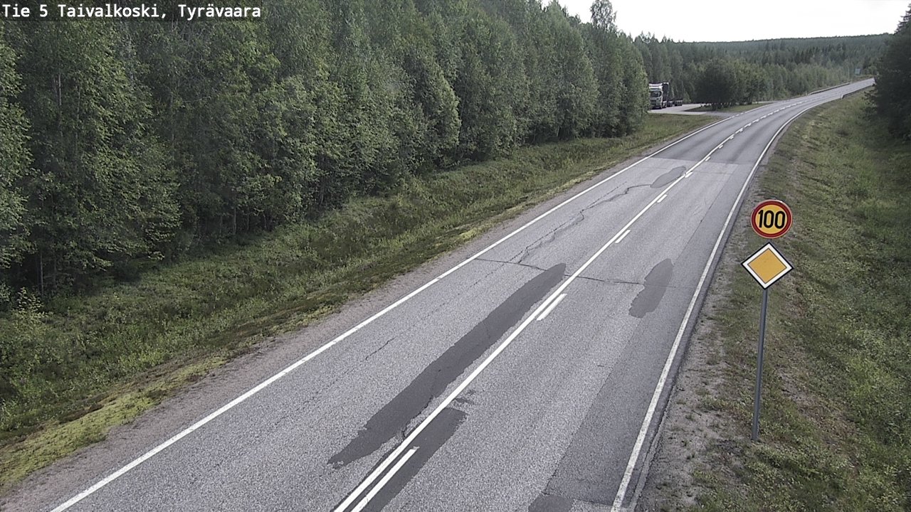 Weather Camera Image Väg 5 Taivalkoski, Tyrävaara, Taivalkoski, Pohjois-Pohjanmaa
