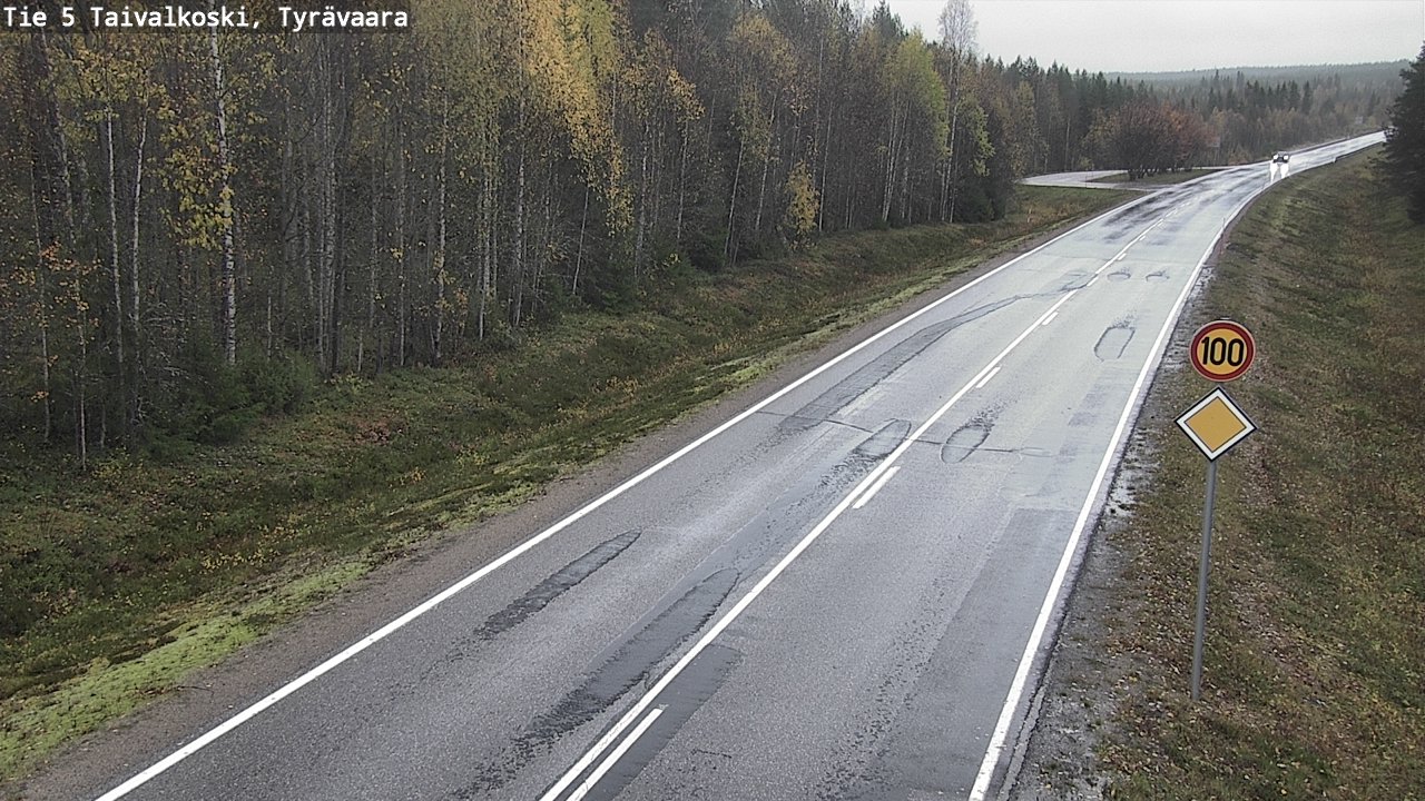 Weather Camera Image Väg 5 Taivalkoski, Tyrävaara, Taivalkoski, Pohjois-Pohjanmaa