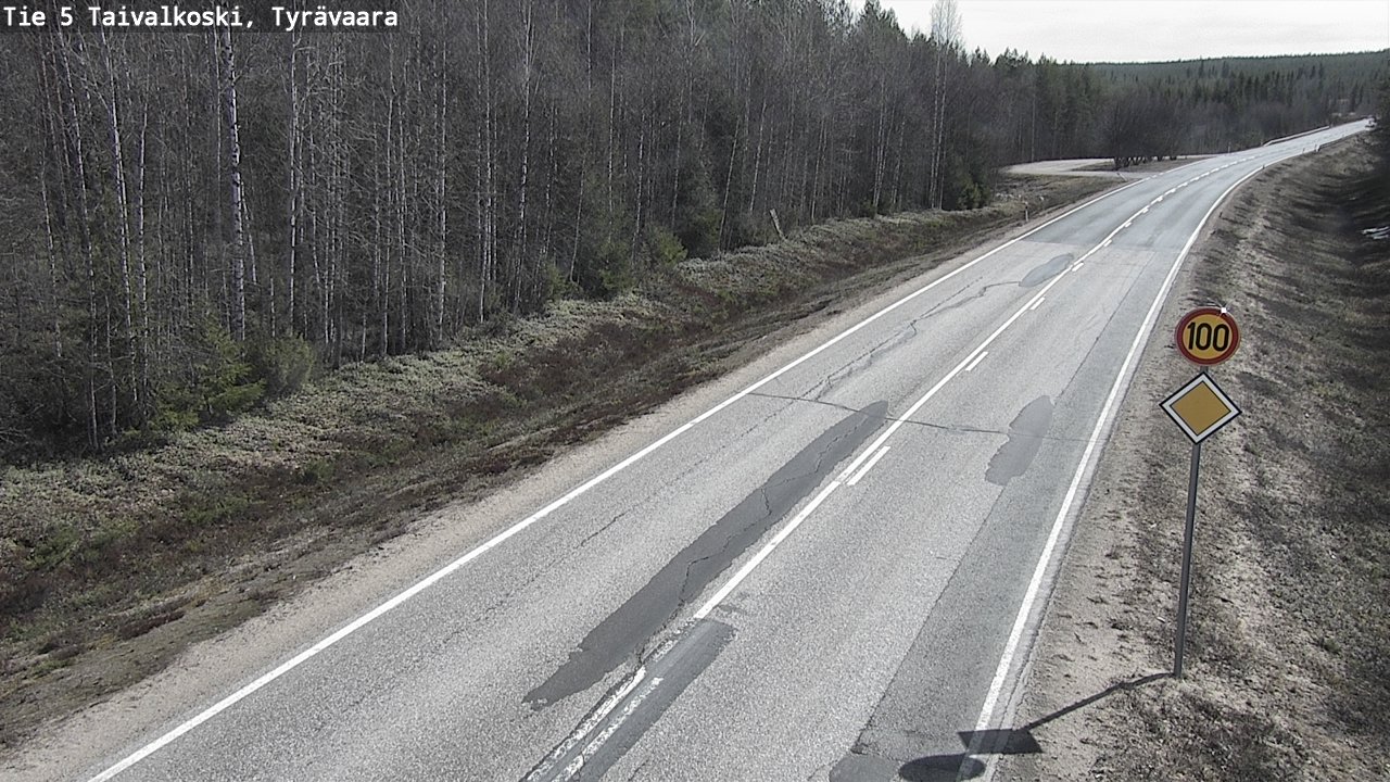 Weather Camera Image Road 5 Taivalkoski, Tyrävaara, Taivalkoski, Pohjois-Pohjanmaa