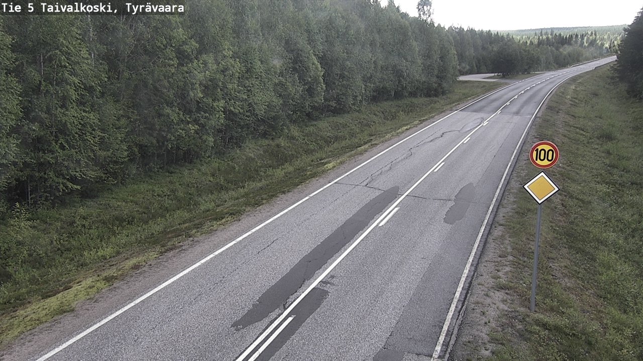 Weather Camera Image Väg 5 Taivalkoski, Tyrävaara, Taivalkoski, Pohjois-Pohjanmaa