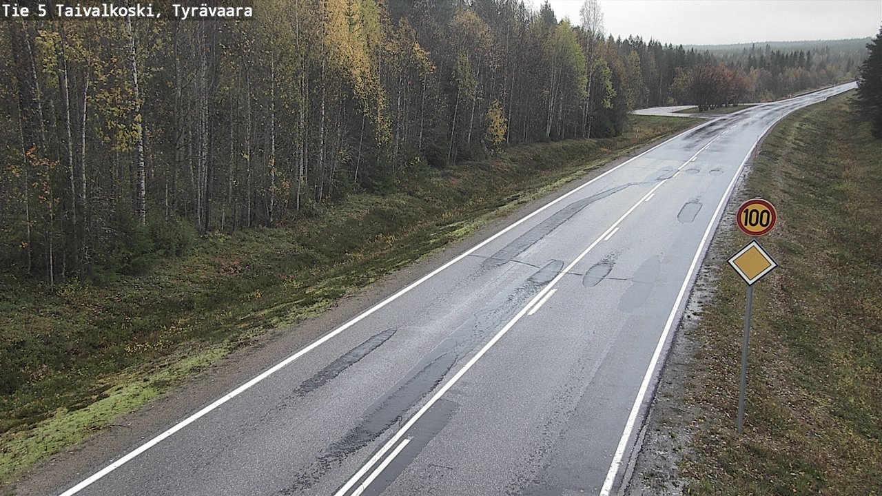 Weather Camera Image Väg 5 Taivalkoski, Tyrävaara, Taivalkoski, Pohjois-Pohjanmaa