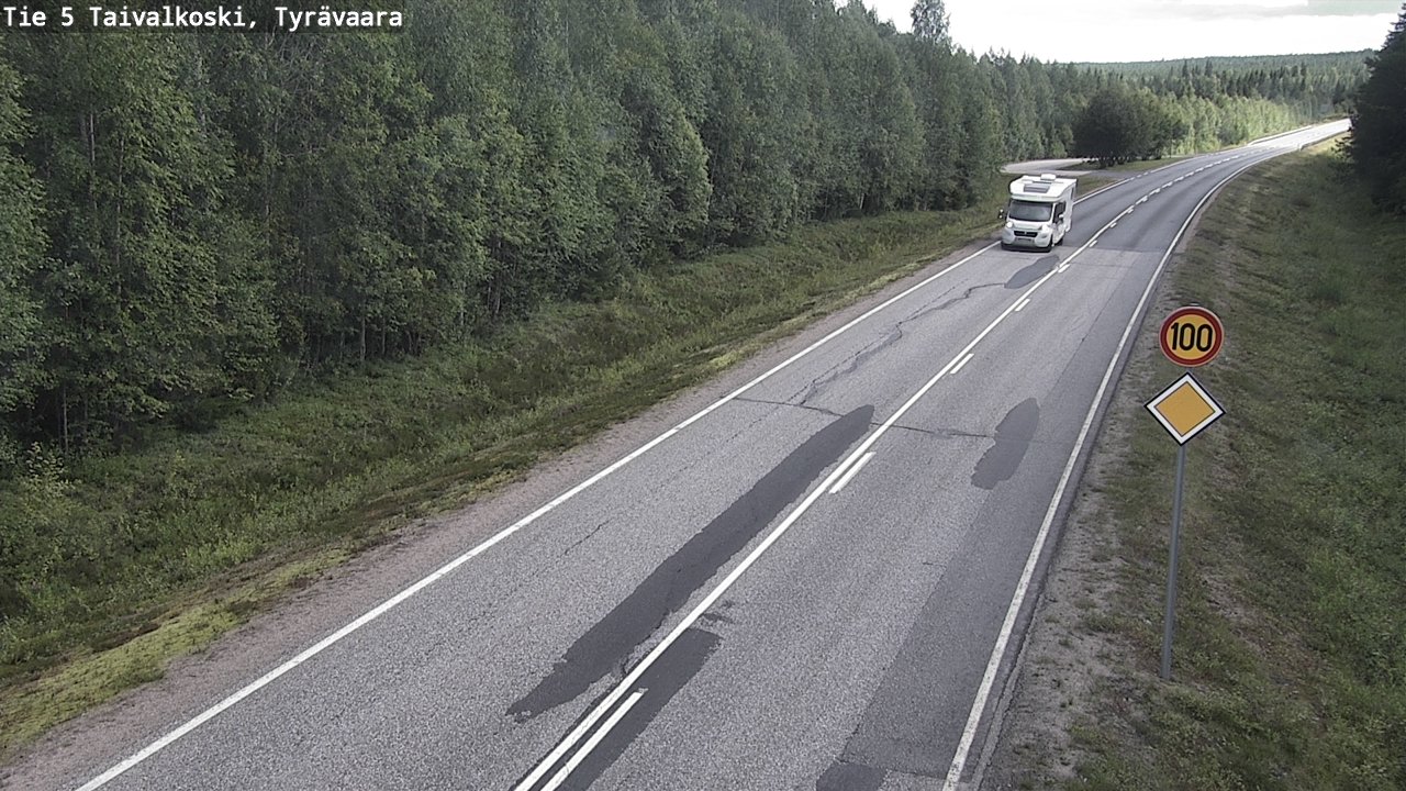 Weather Camera Image Road 5 Taivalkoski, Tyrävaara, Taivalkoski, Pohjois-Pohjanmaa