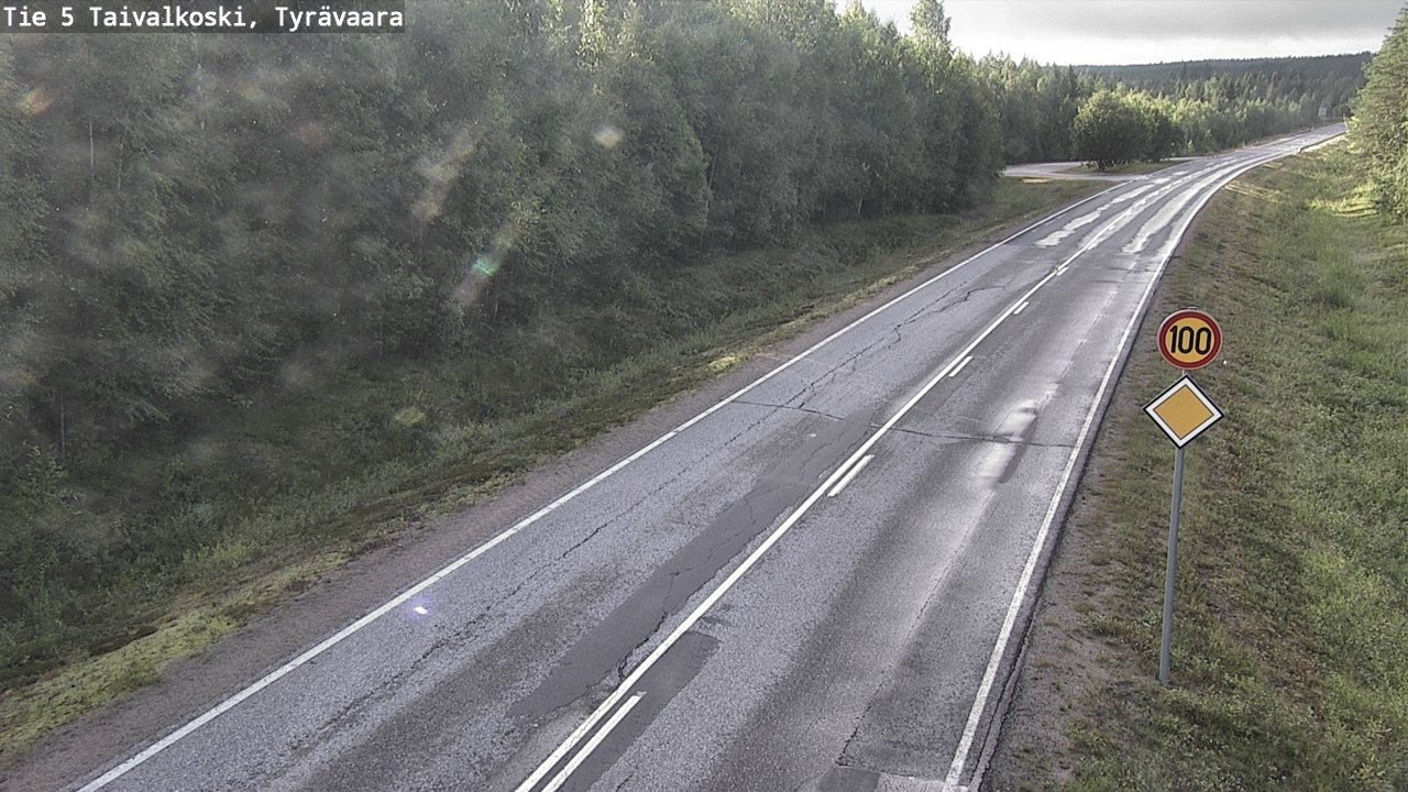 Weather Camera Image Väg 5 Taivalkoski, Tyrävaara, Taivalkoski, Pohjois-Pohjanmaa