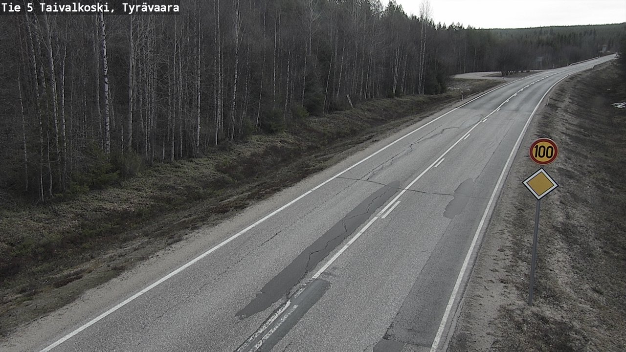Weather Camera Image Road 5 Taivalkoski, Tyrävaara, Taivalkoski, Pohjois-Pohjanmaa