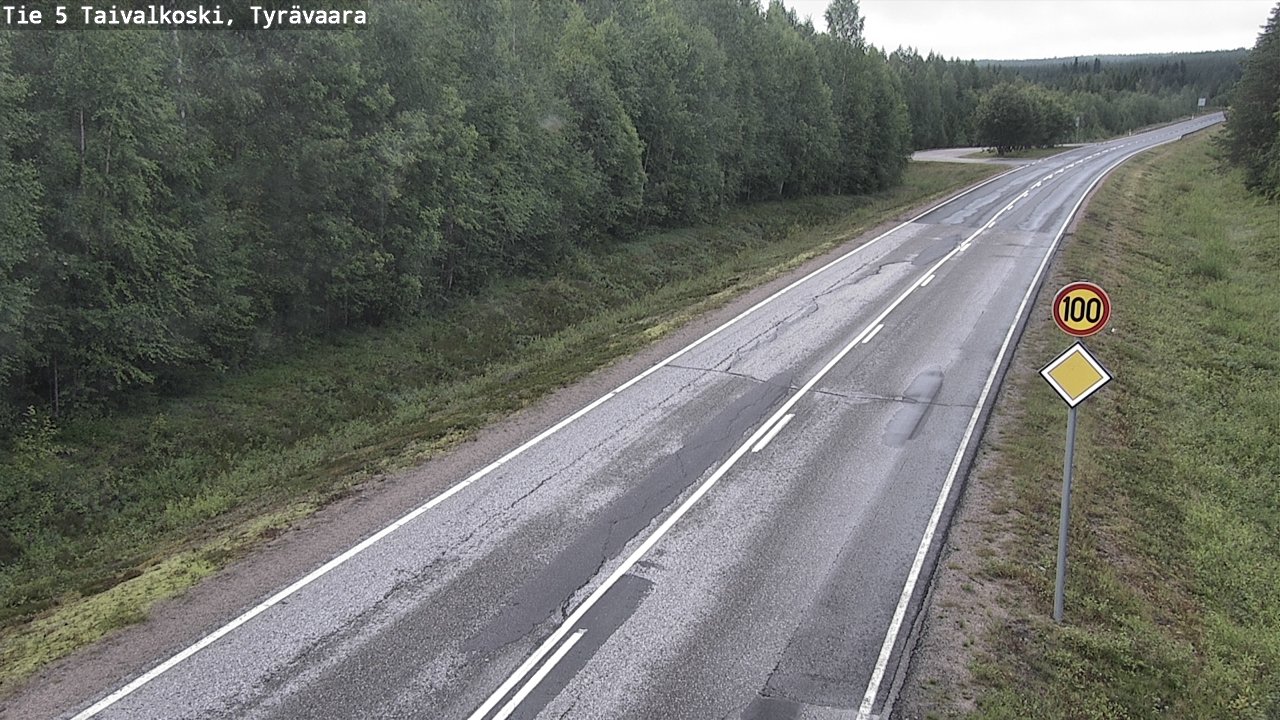Weather Camera Image Väg 5 Taivalkoski, Tyrävaara, Taivalkoski, Pohjois-Pohjanmaa