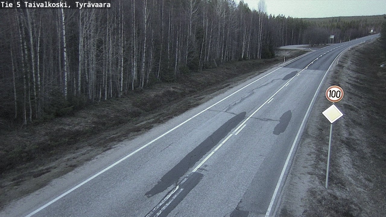 Weather Camera Image Road 5 Taivalkoski, Tyrävaara, Taivalkoski, Pohjois-Pohjanmaa