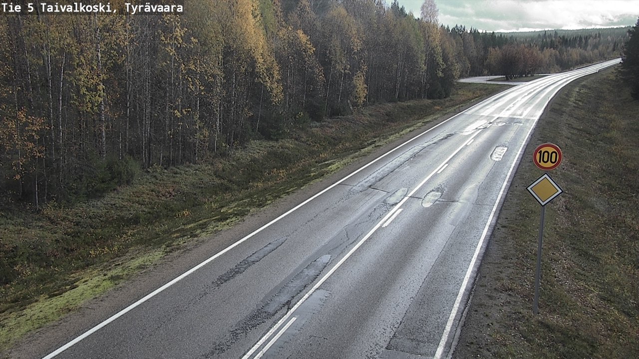 Weather Camera Image Road 5 Taivalkoski, Tyrävaara, Taivalkoski, Pohjois-Pohjanmaa