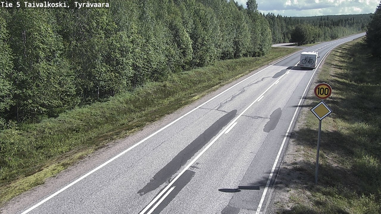 Weather Camera Image Road 5 Taivalkoski, Tyrävaara, Taivalkoski, Pohjois-Pohjanmaa