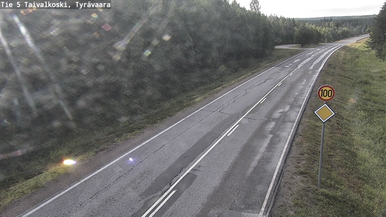 Weather Camera Image Väg 5 Taivalkoski, Tyrävaara, Taivalkoski, Pohjois-Pohjanmaa