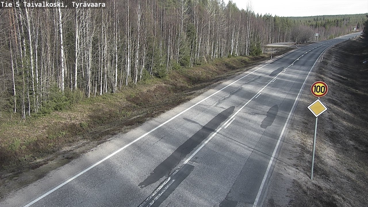 Weather Camera Image Road 5 Taivalkoski, Tyrävaara, Taivalkoski, Pohjois-Pohjanmaa