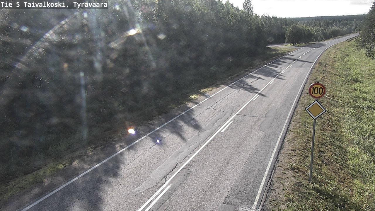 Weather Camera Image Väg 5 Taivalkoski, Tyrävaara, Taivalkoski, Pohjois-Pohjanmaa