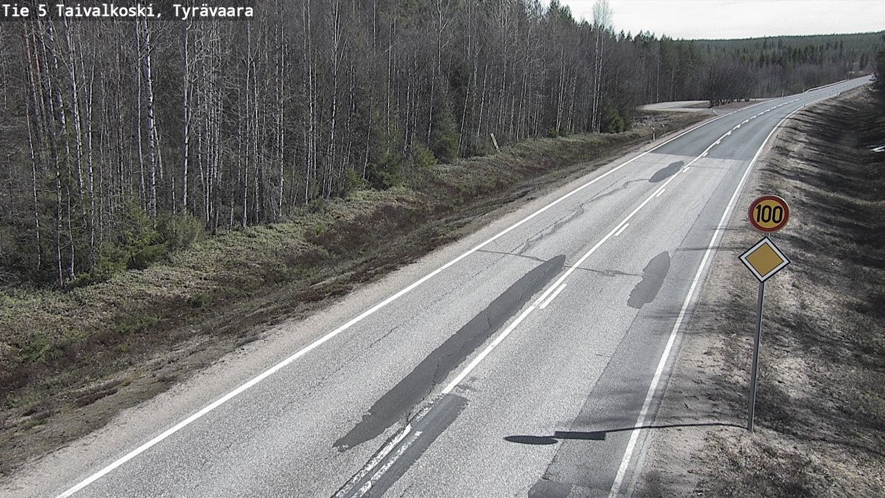 Weather Camera Image Road 5 Taivalkoski, Tyrävaara, Taivalkoski, Pohjois-Pohjanmaa