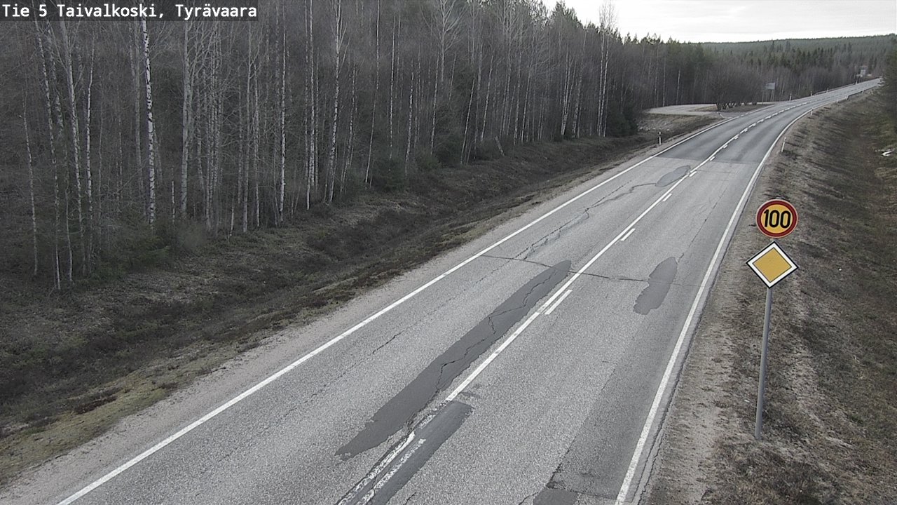 Weather Camera Image Road 5 Taivalkoski, Tyrävaara, Taivalkoski, Pohjois-Pohjanmaa