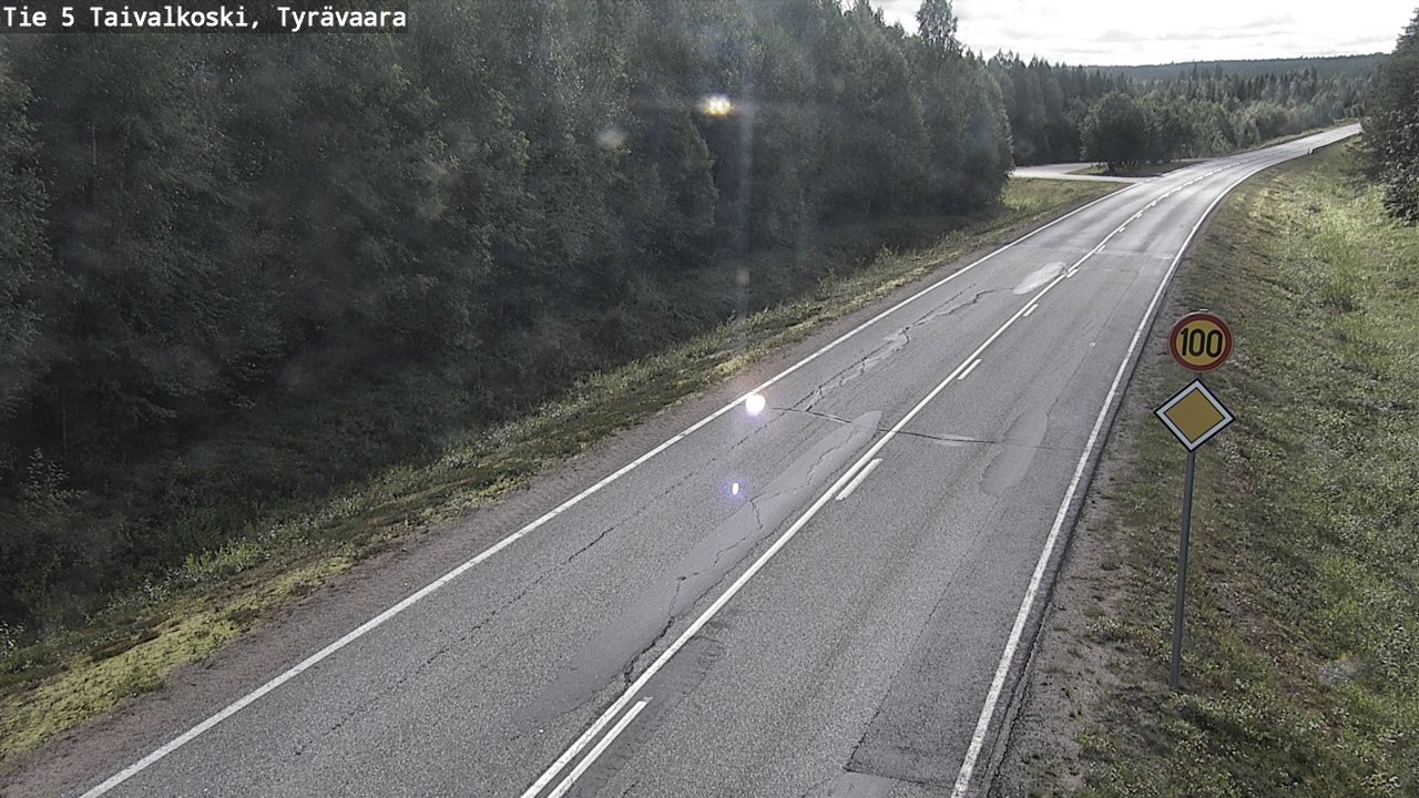 Weather Camera Image Väg 5 Taivalkoski, Tyrävaara, Taivalkoski, Pohjois-Pohjanmaa