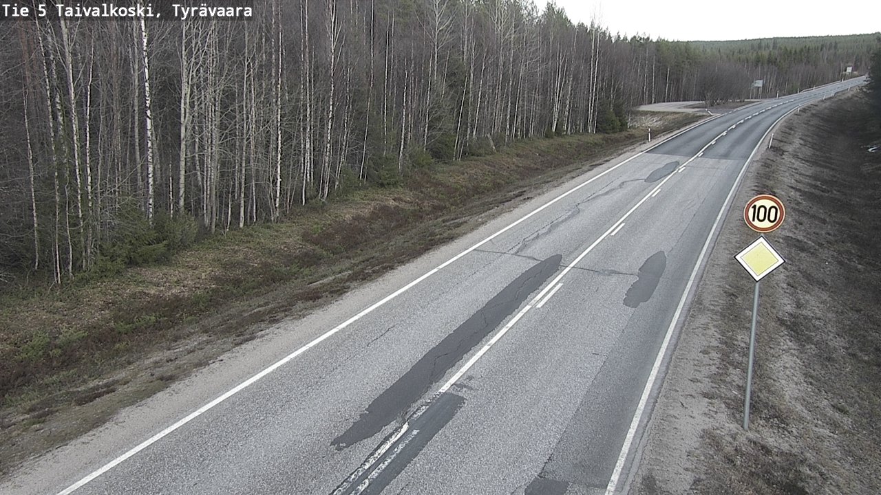 Weather Camera Image Road 5 Taivalkoski, Tyrävaara, Taivalkoski, Pohjois-Pohjanmaa