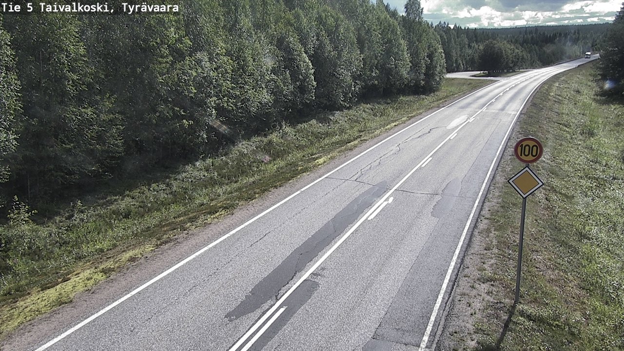 Weather Camera Image Väg 5 Taivalkoski, Tyrävaara, Taivalkoski, Pohjois-Pohjanmaa
