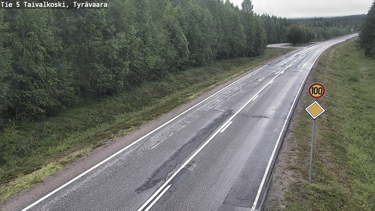 Weather Camera Image Väg 5 Taivalkoski, Tyrävaara, Taivalkoski, Pohjois-Pohjanmaa