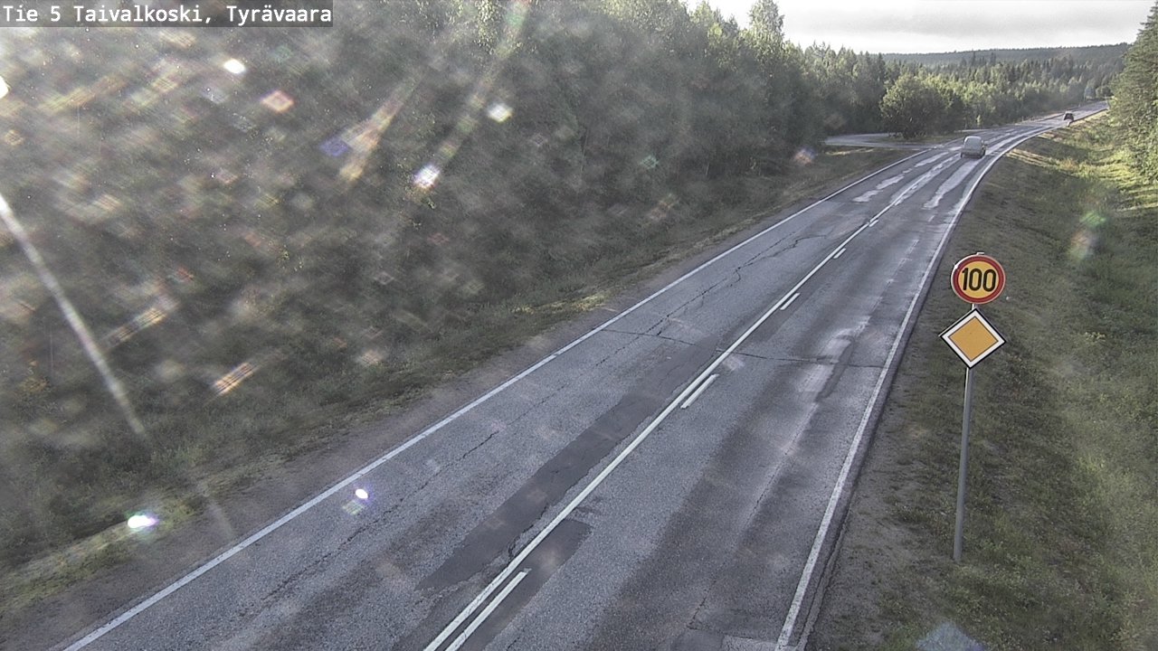 Weather Camera Image Väg 5 Taivalkoski, Tyrävaara, Taivalkoski, Pohjois-Pohjanmaa