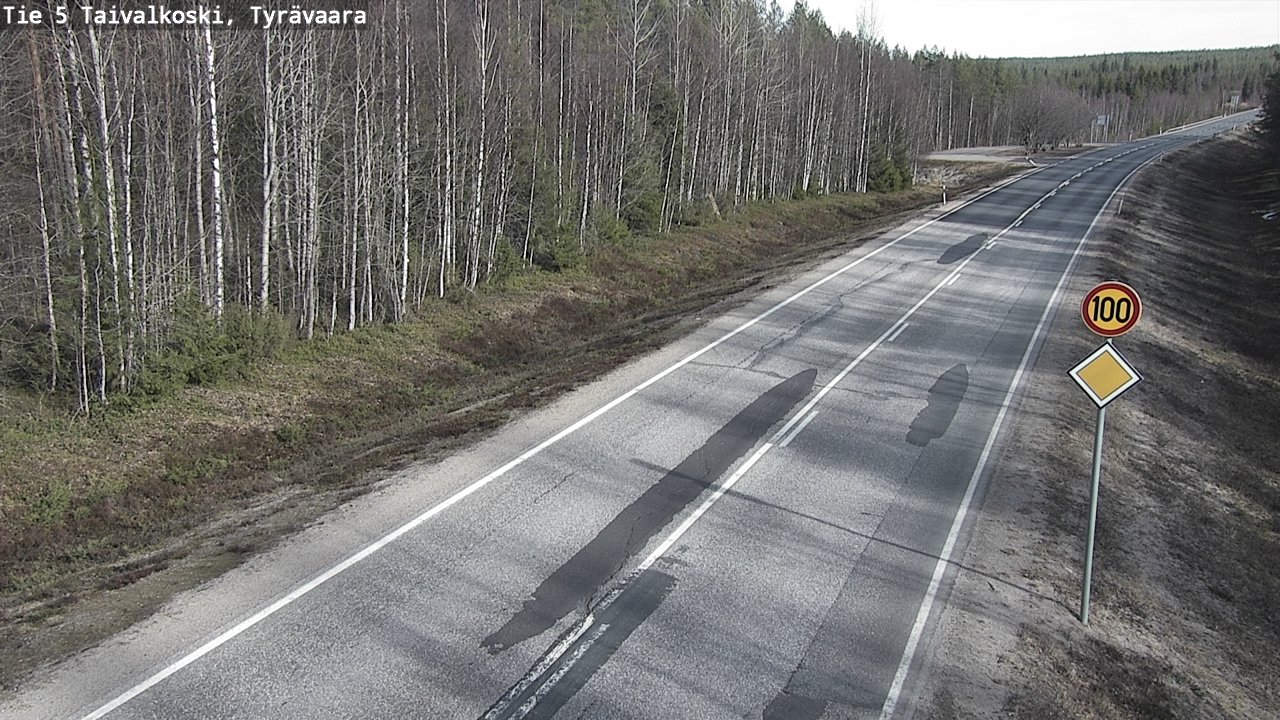 Weather Camera Image Road 5 Taivalkoski, Tyrävaara, Taivalkoski, Pohjois-Pohjanmaa