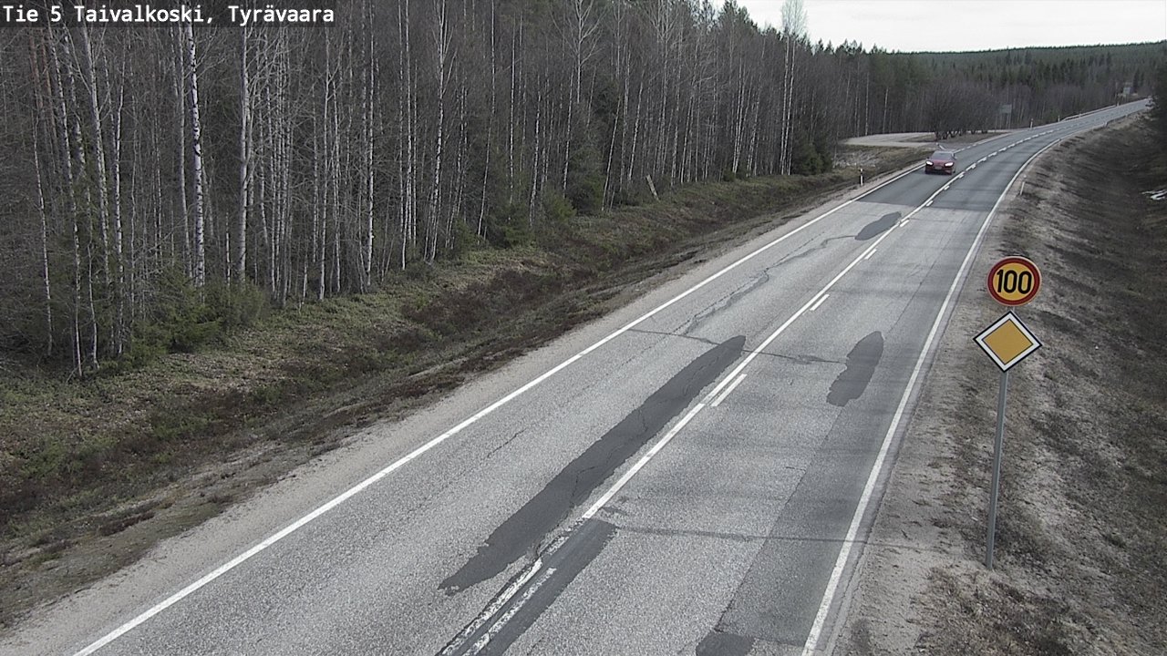 Weather Camera Image Road 5 Taivalkoski, Tyrävaara, Taivalkoski, Pohjois-Pohjanmaa