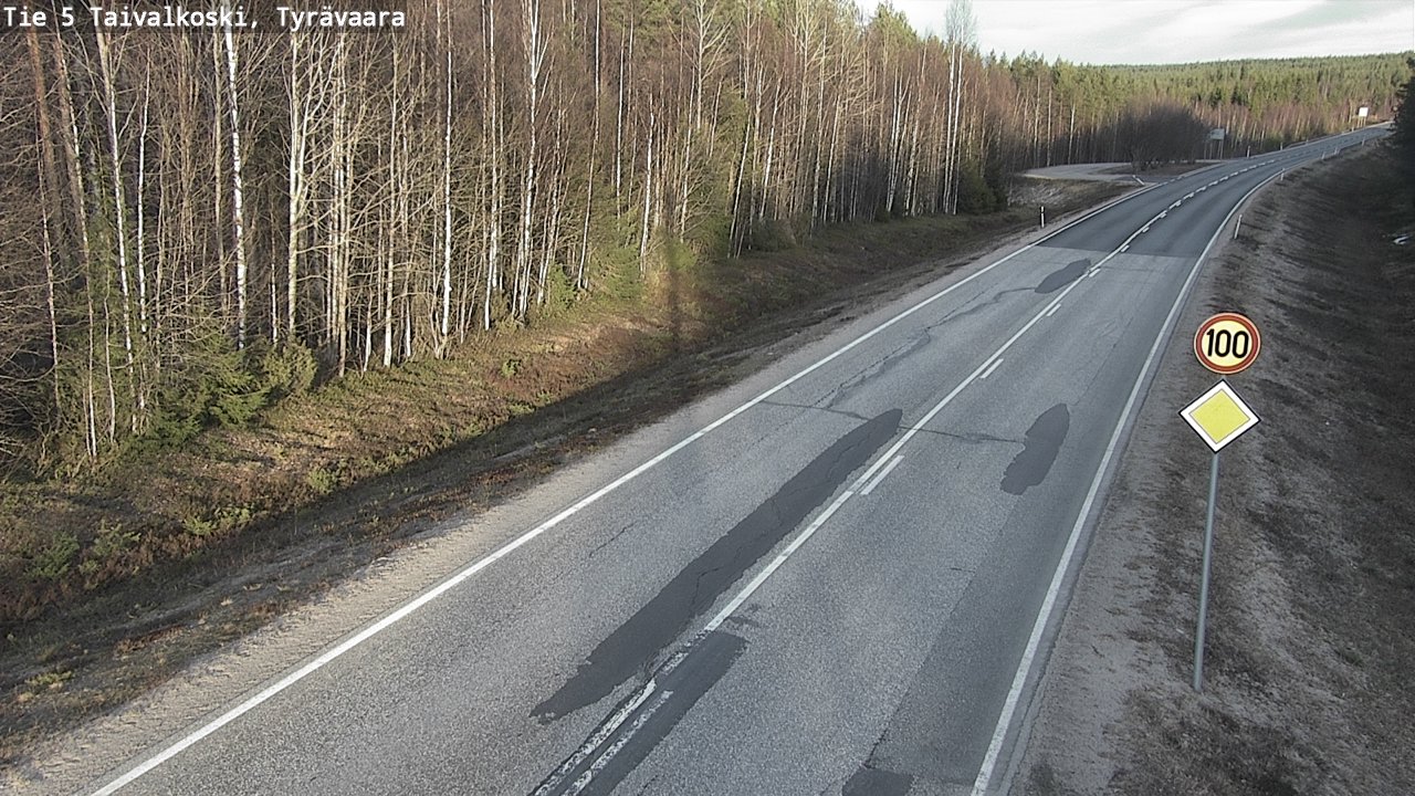 Weather Camera Image Road 5 Taivalkoski, Tyrävaara, Taivalkoski, Pohjois-Pohjanmaa