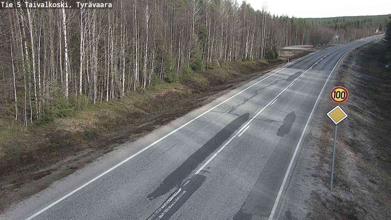 Weather Camera Image Road 5 Taivalkoski, Tyrävaara, Taivalkoski, Pohjois-Pohjanmaa