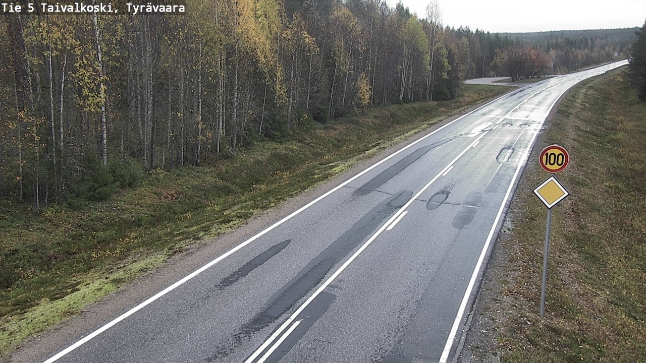 Weather Camera Image Väg 5 Taivalkoski, Tyrävaara, Taivalkoski, Pohjois-Pohjanmaa