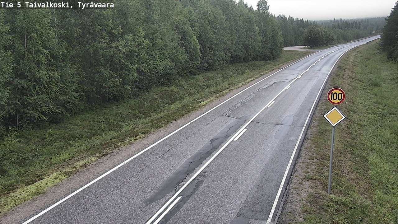 Weather Camera Image Väg 5 Taivalkoski, Tyrävaara, Taivalkoski, Pohjois-Pohjanmaa