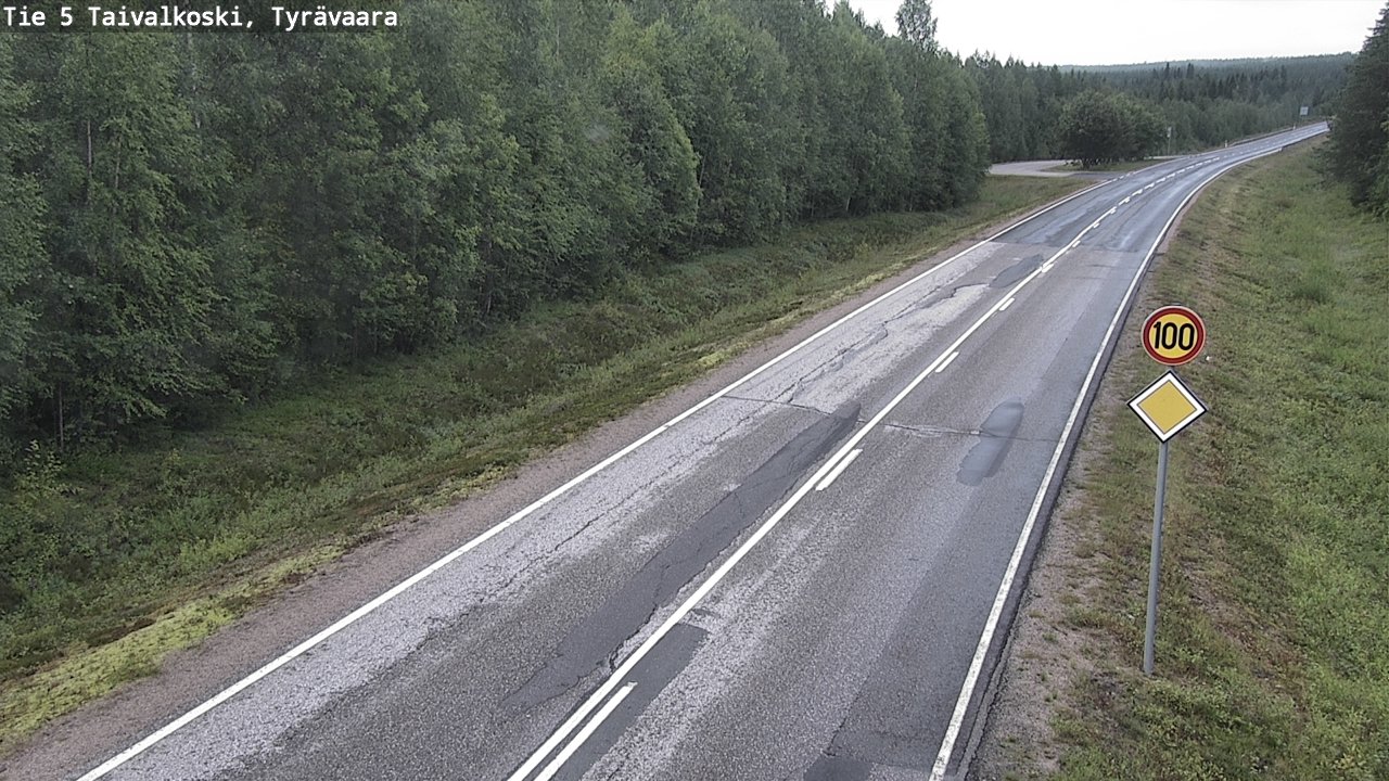 Weather Camera Image Väg 5 Taivalkoski, Tyrävaara, Taivalkoski, Pohjois-Pohjanmaa