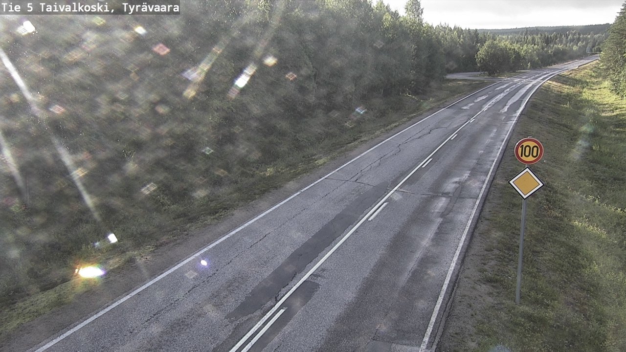 Weather Camera Image Väg 5 Taivalkoski, Tyrävaara, Taivalkoski, Pohjois-Pohjanmaa
