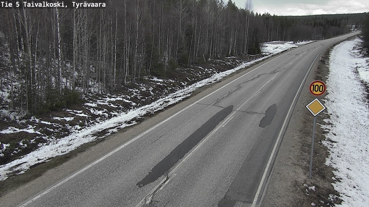 Weather Camera Image Road 5 Taivalkoski, Tyrävaara, Taivalkoski, Pohjois-Pohjanmaa