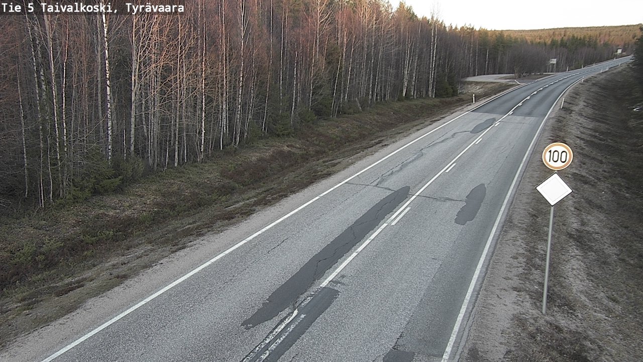 Weather Camera Image Road 5 Taivalkoski, Tyrävaara, Taivalkoski, Pohjois-Pohjanmaa