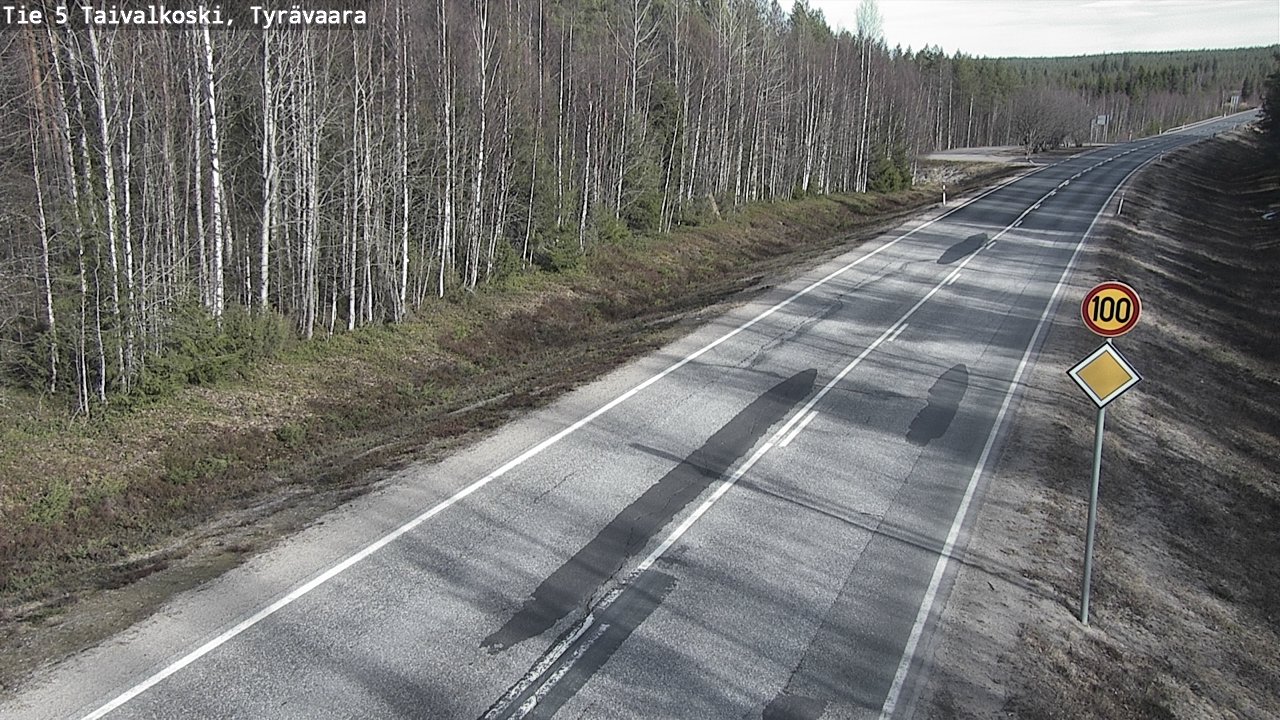 Weather Camera Image Road 5 Taivalkoski, Tyrävaara, Taivalkoski, Pohjois-Pohjanmaa