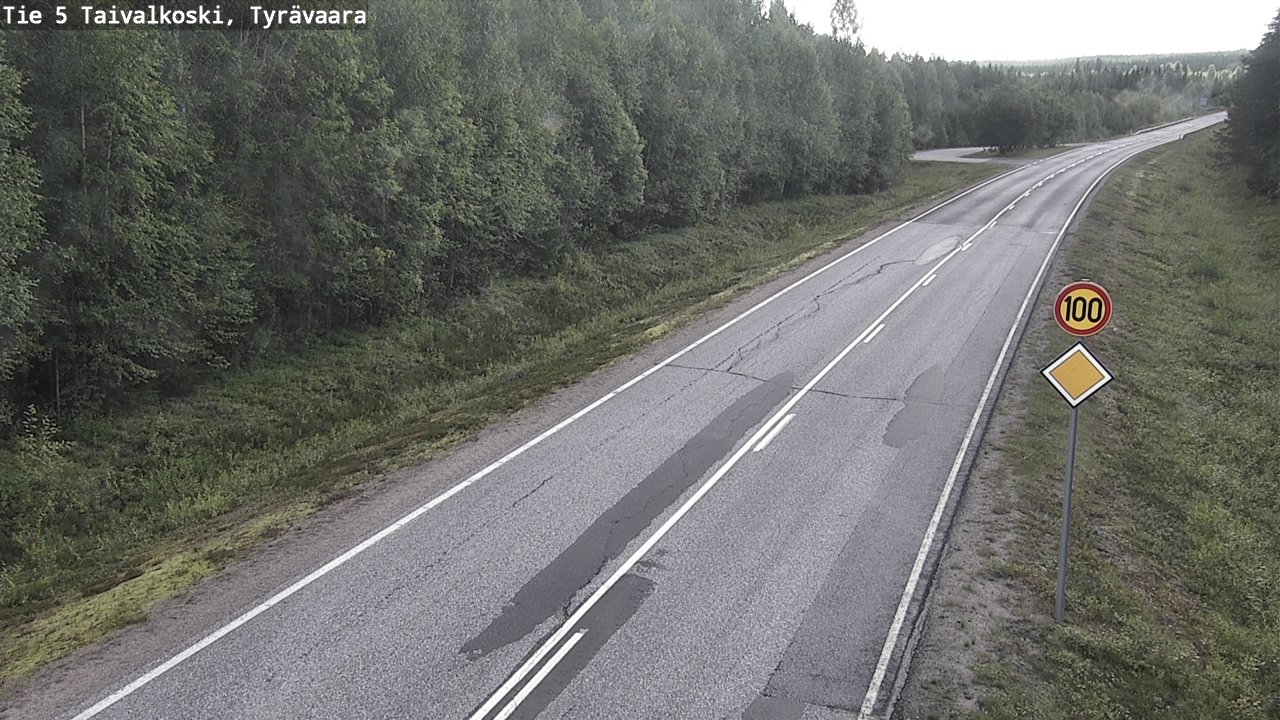 Weather Camera Image Väg 5 Taivalkoski, Tyrävaara, Taivalkoski, Pohjois-Pohjanmaa