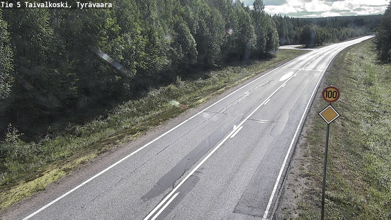 Weather Camera Image Road 5 Taivalkoski, Tyrävaara, Taivalkoski, Pohjois-Pohjanmaa