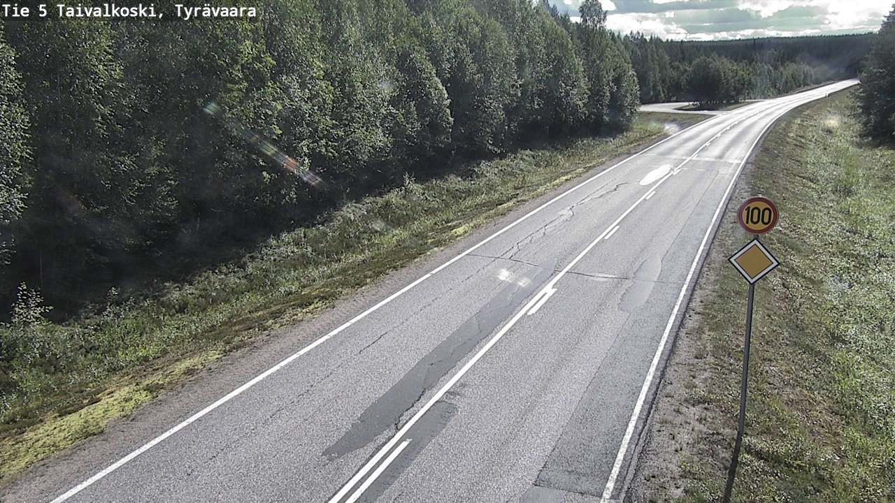 Weather Camera Image Väg 5 Taivalkoski, Tyrävaara, Taivalkoski, Pohjois-Pohjanmaa