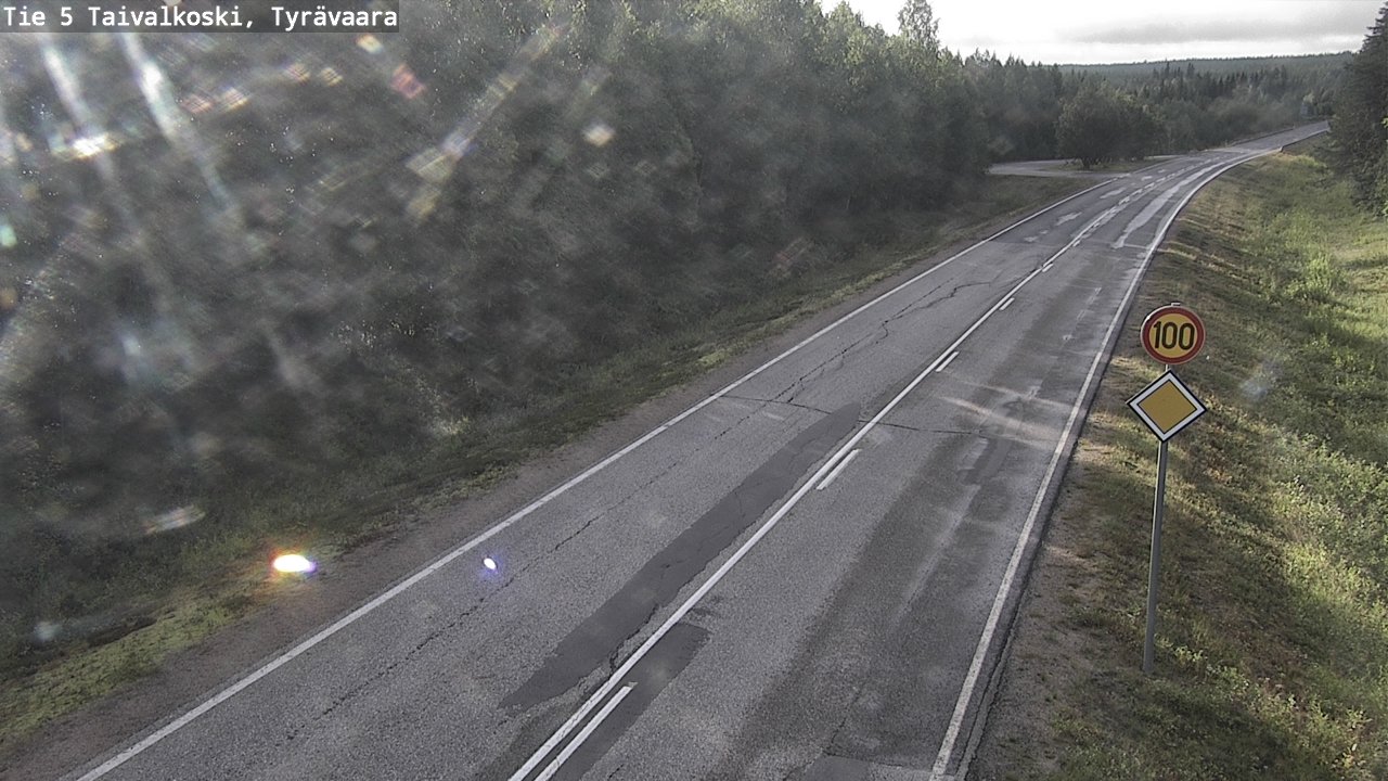 Weather Camera Image Väg 5 Taivalkoski, Tyrävaara, Taivalkoski, Pohjois-Pohjanmaa