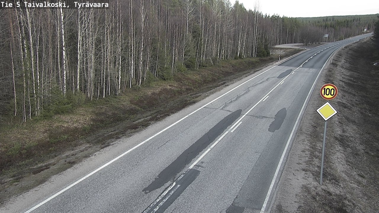 Weather Camera Image Road 5 Taivalkoski, Tyrävaara, Taivalkoski, Pohjois-Pohjanmaa