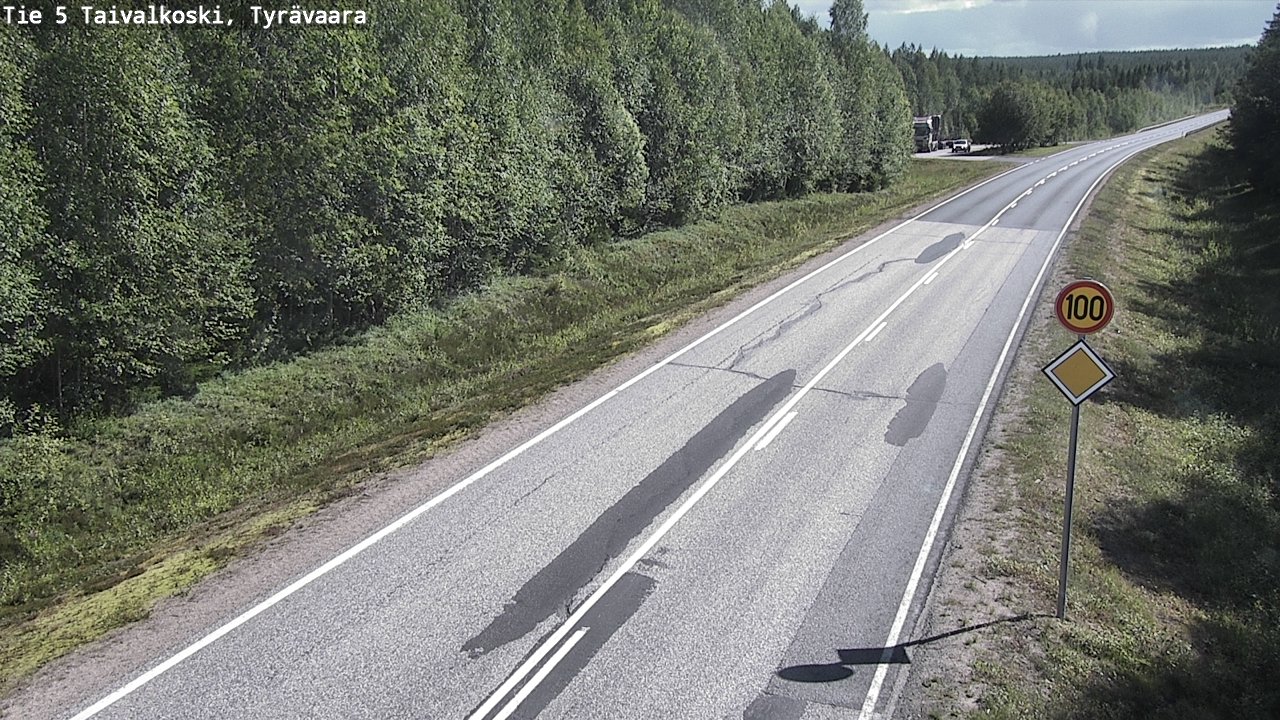 Weather Camera Image Väg 5 Taivalkoski, Tyrävaara, Taivalkoski, Pohjois-Pohjanmaa