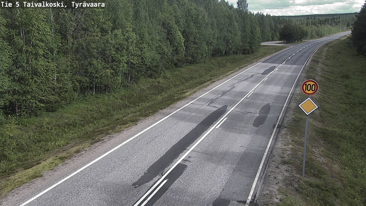 Weather Camera Image Road 5 Taivalkoski, Tyrävaara, Taivalkoski, Pohjois-Pohjanmaa