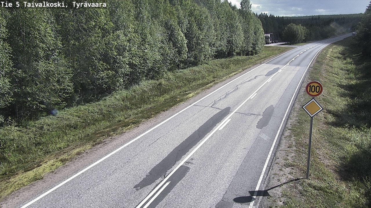 Weather Camera Image Väg 5 Taivalkoski, Tyrävaara, Taivalkoski, Pohjois-Pohjanmaa