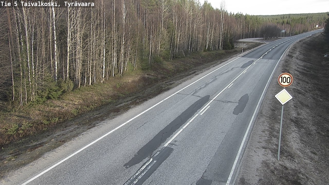 Weather Camera Image Road 5 Taivalkoski, Tyrävaara, Taivalkoski, Pohjois-Pohjanmaa