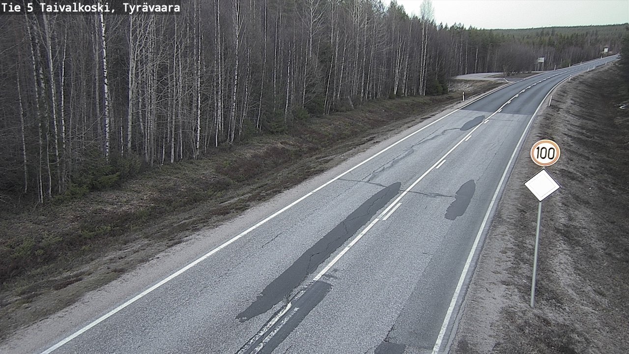Weather Camera Image Road 5 Taivalkoski, Tyrävaara, Taivalkoski, Pohjois-Pohjanmaa