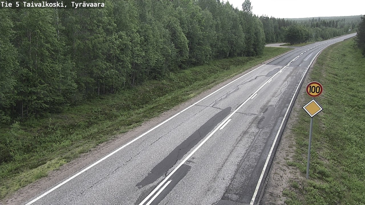 Weather Camera Image Väg 5 Taivalkoski, Tyrävaara, Taivalkoski, Pohjois-Pohjanmaa