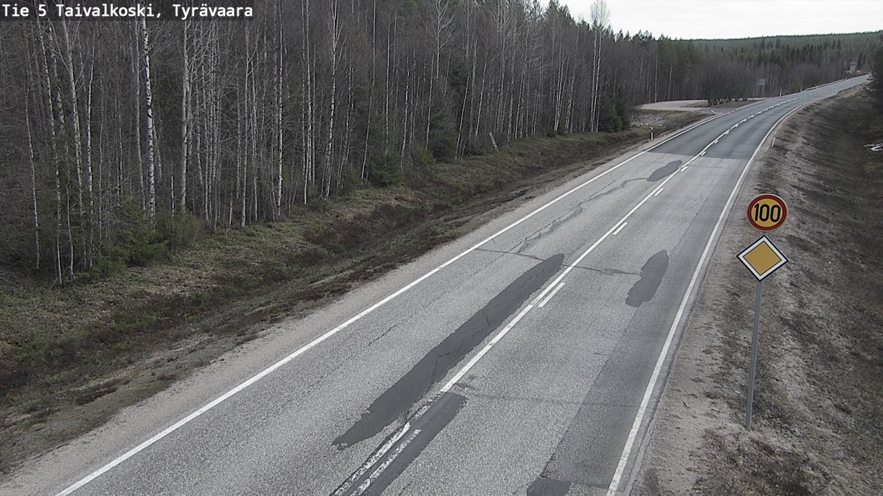 Weather Camera Image Road 5 Taivalkoski, Tyrävaara, Taivalkoski, Pohjois-Pohjanmaa