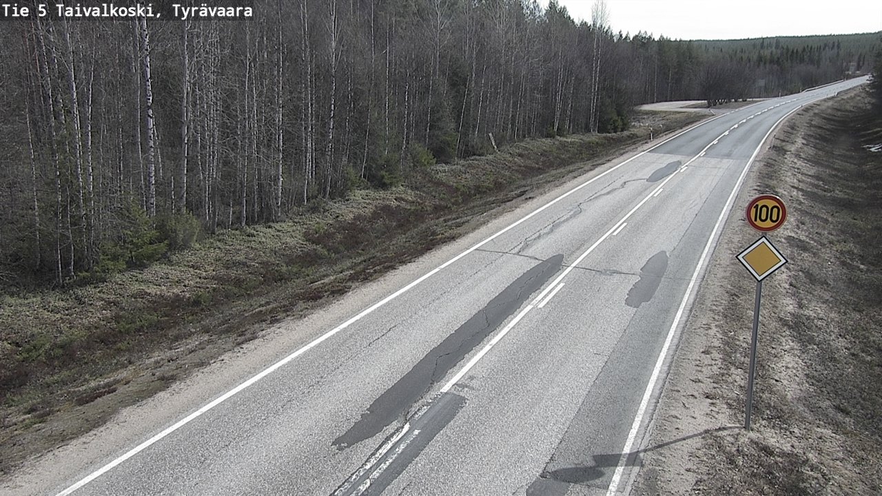 Weather Camera Image Road 5 Taivalkoski, Tyrävaara, Taivalkoski, Pohjois-Pohjanmaa