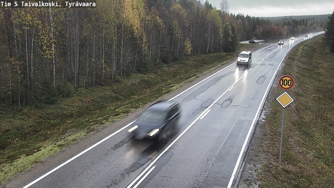 Weather Camera Image Väg 5 Taivalkoski, Tyrävaara, Taivalkoski, Pohjois-Pohjanmaa