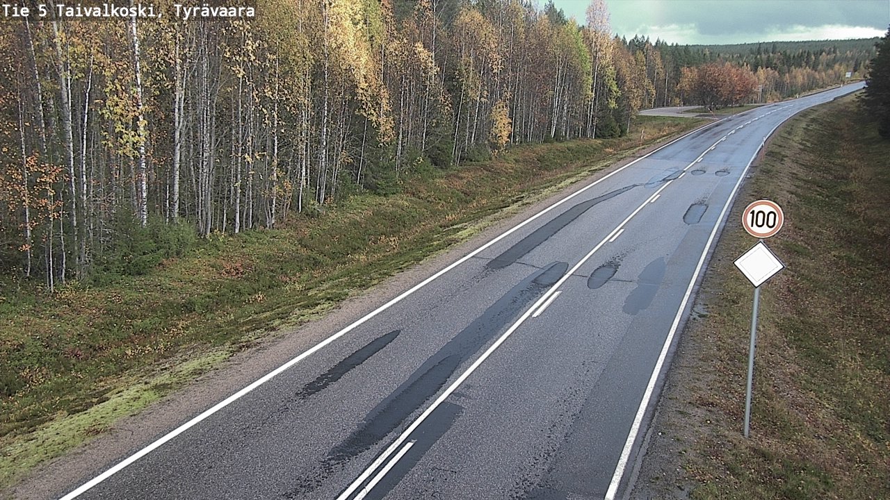 Weather Camera Image Road 5 Taivalkoski, Tyrävaara, Taivalkoski, Pohjois-Pohjanmaa